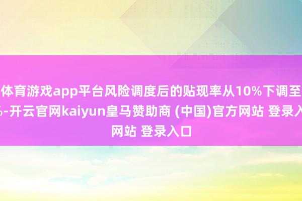 体育游戏app平台风险调度后的贴现率从10%下调至8%-开云官网kaiyun皇马赞助商 (中国)官方网站 登录入口