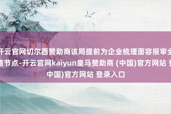 开云官网切尔西赞助商该局提前为企业梳理面容报审全进程要道节点-开云官网kaiyun皇马赞助商 (中国)官方网站 登录入口