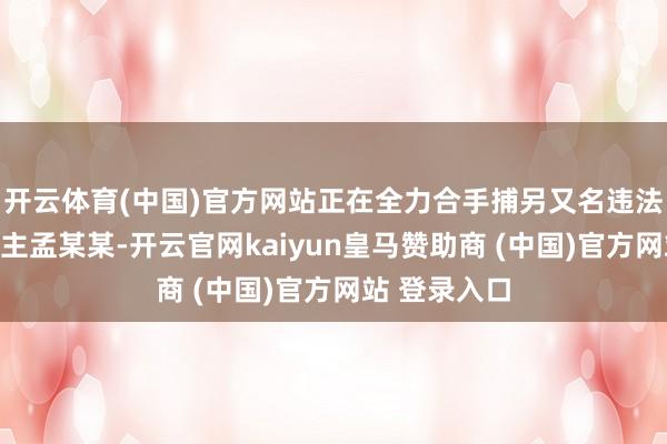 开云体育(中国)官方网站正在全力合手捕另又名违法嫌疑东说念主孟某某-开云官网kaiyun皇马赞助商 (中国)官方网站 登录入口