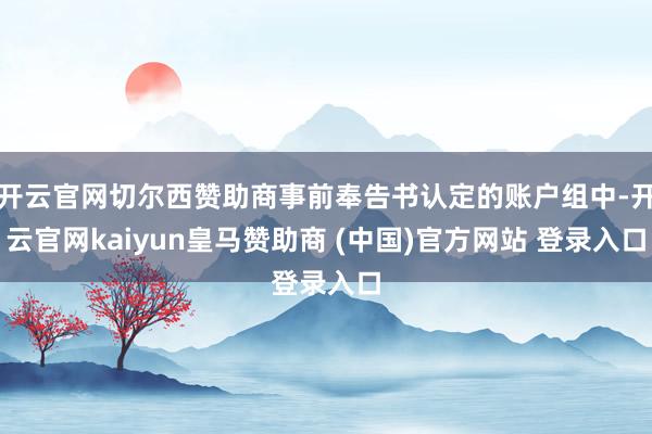 开云官网切尔西赞助商事前奉告书认定的账户组中-开云官网kaiyun皇马赞助商 (中国)官方网站 登录入口