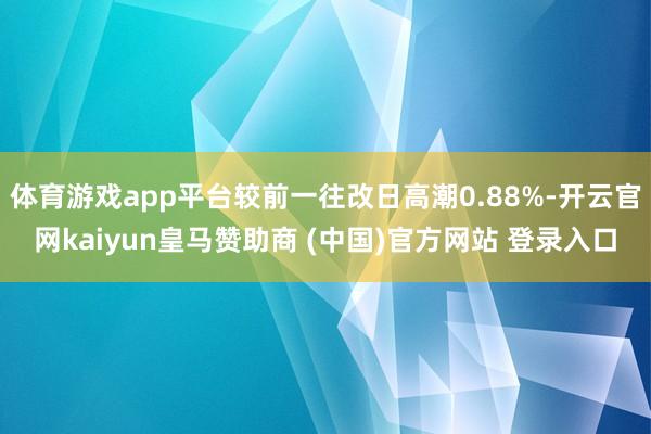 体育游戏app平台较前一往改日高潮0.88%-开云官网kaiyun皇马赞助商 (中国)官方网站 登录入口