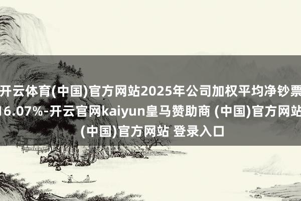 开云体育(中国)官方网站2025年公司加权平均净钞票收益率为16.07%-开云官网kaiyun皇马赞助商 (中国)官方网站 登录入口
