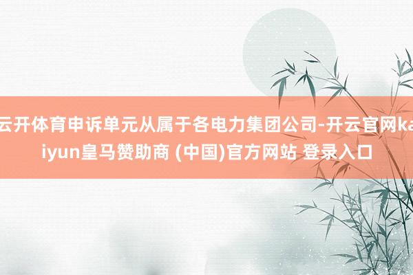 云开体育申诉单元从属于各电力集团公司-开云官网kaiyun皇马赞助商 (中国)官方网站 登录入口